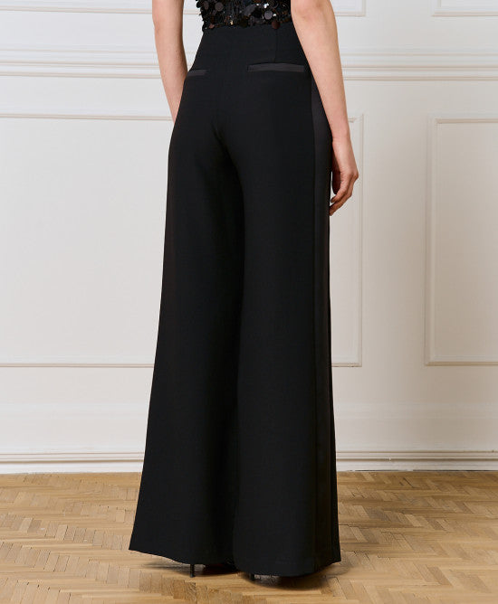 Access Fashion Wide Leg Black Trouser
