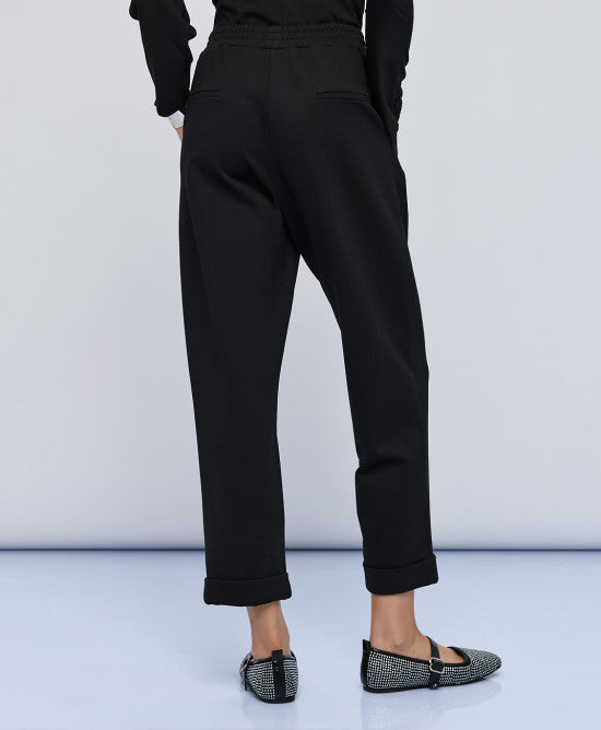 Access Fashion Elasticated Black Trousers