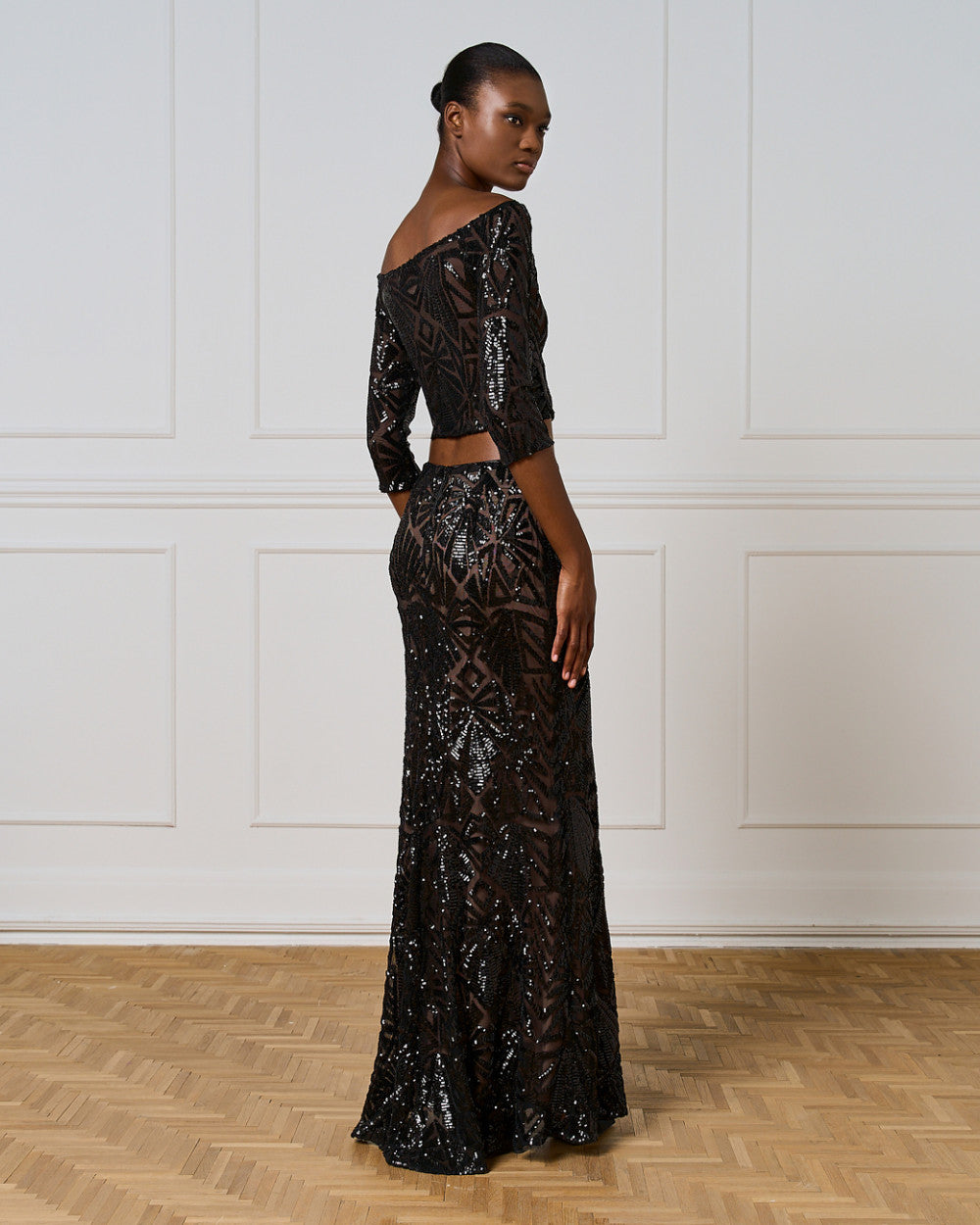 Access Fashion Maxi Skirt With Sequins