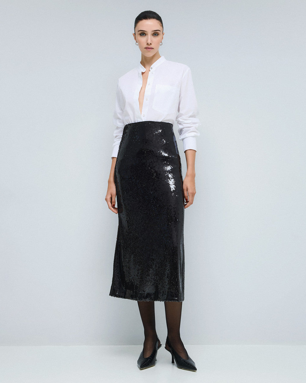 Access Fashion Sequin Black Skirt