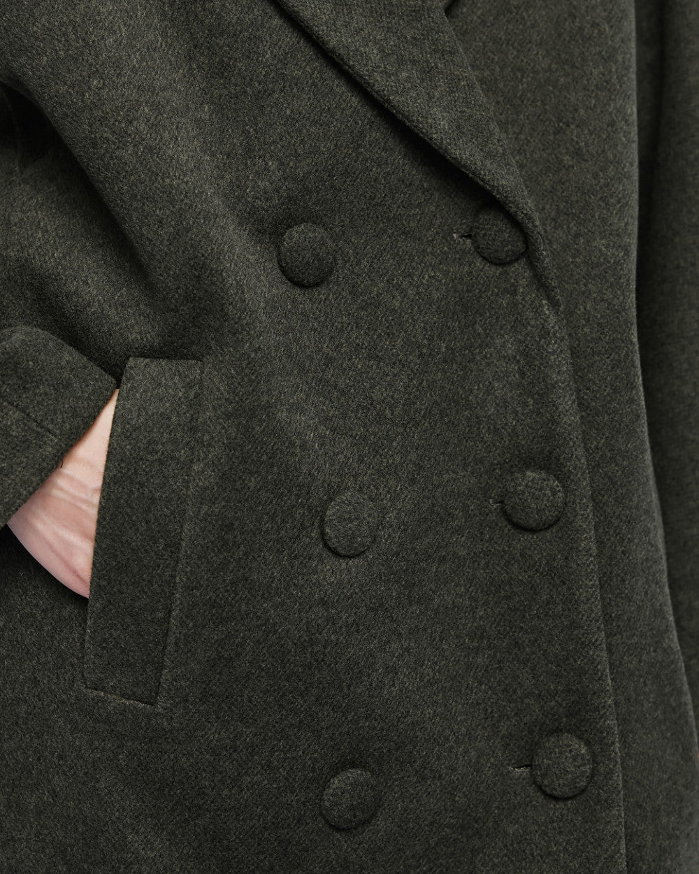 Access Fashion Short Double Breasted Green Coat