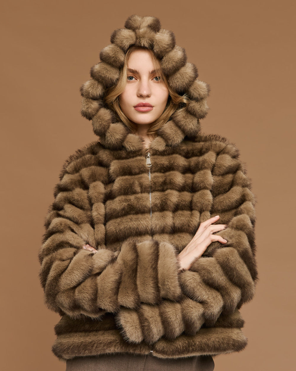 Access Fashion Crpped Faux Fur Coat