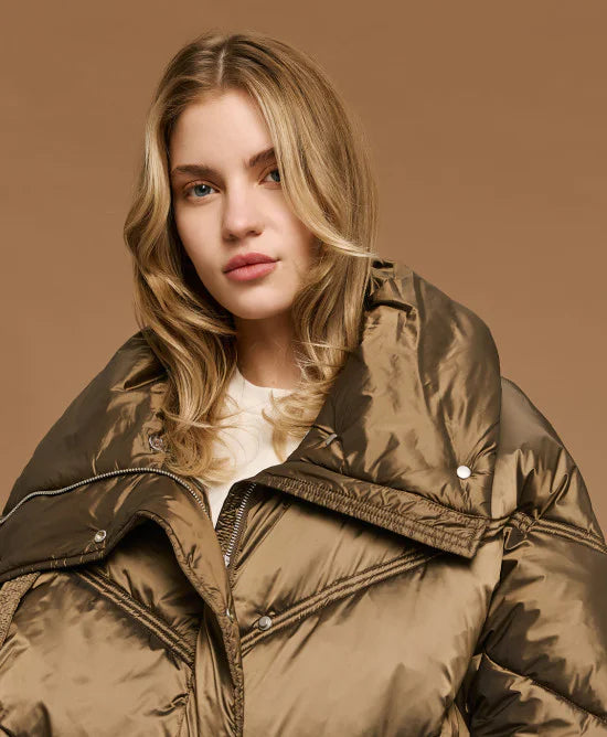 Access Fashion Short Olive Puffer Jacket