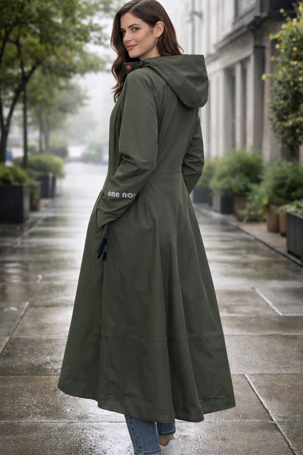 Sheena's Waterproof Hooded Raincoat - Olive