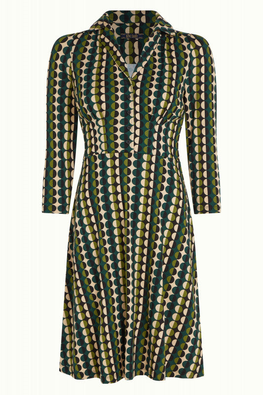 KING LOUIE Pine Green Diner Dress Quincy