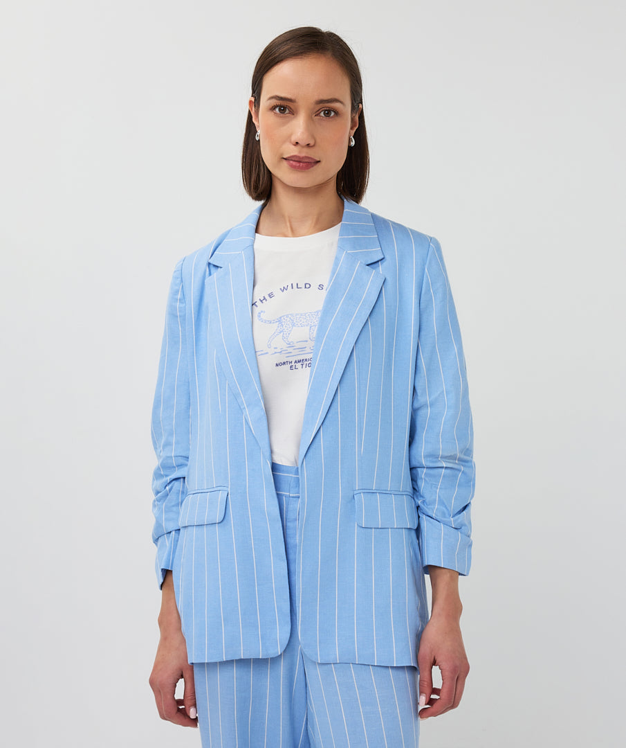 Esqualo Striped Pacific Blue Blazer