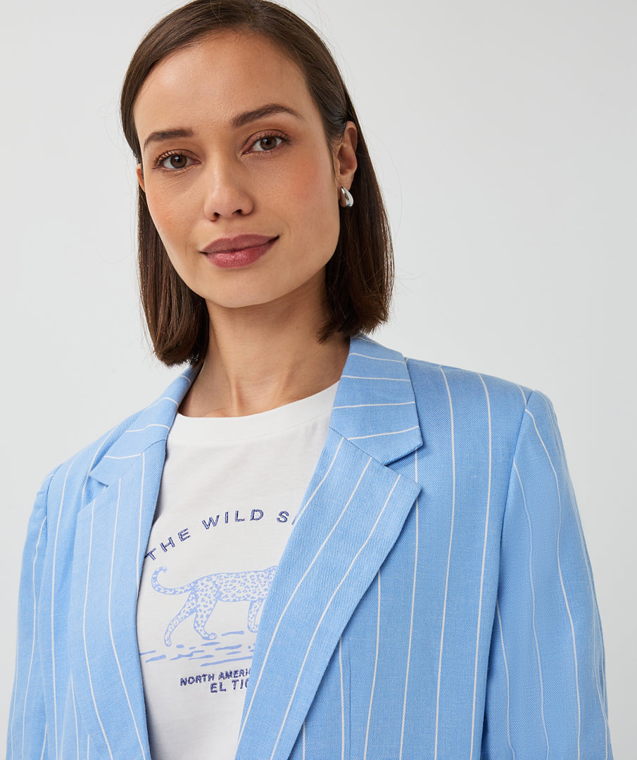 Esqualo Striped Pacific Blue Blazer