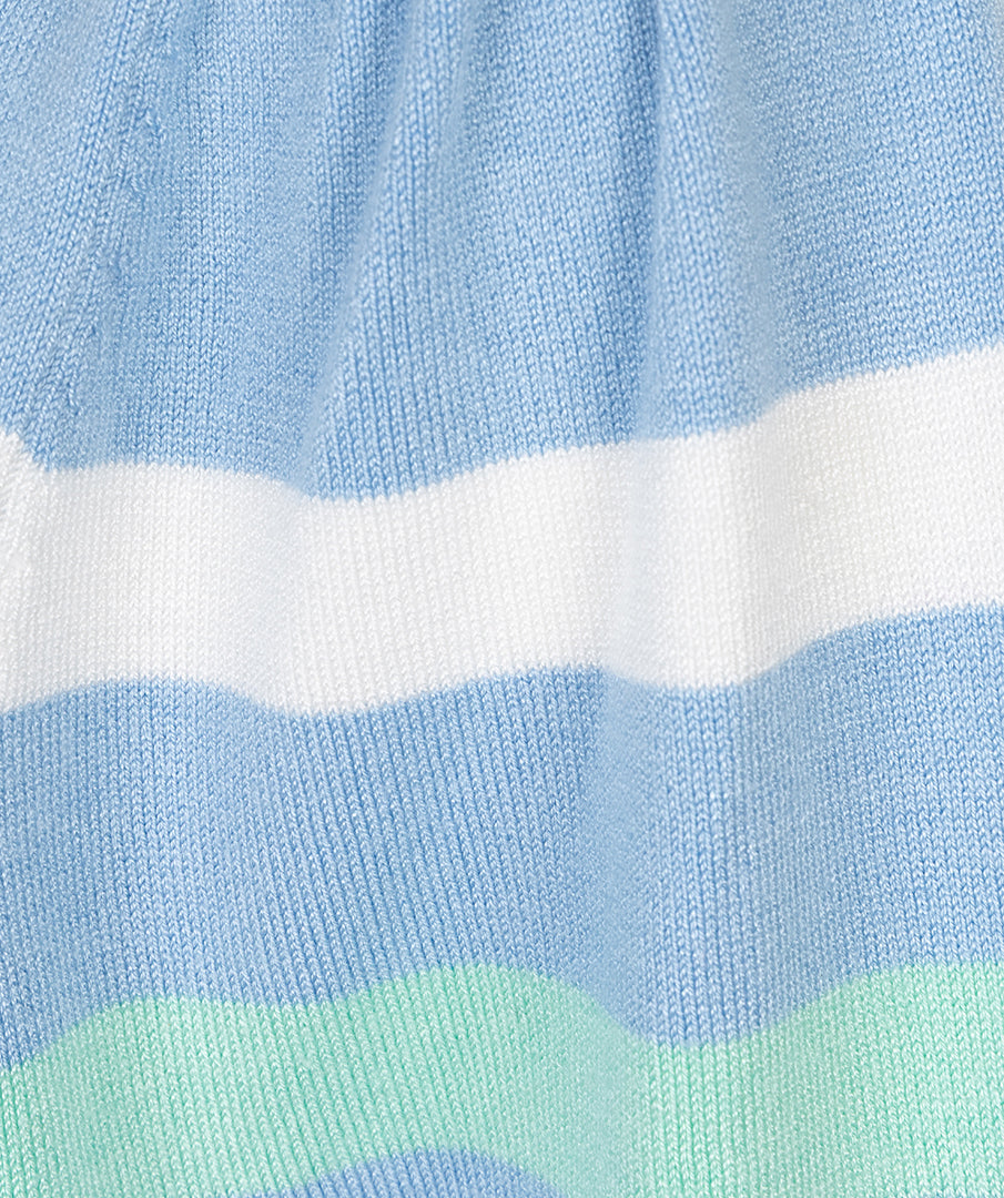 Esqualo Pacific Blue Striped Short Sleeved Sweater