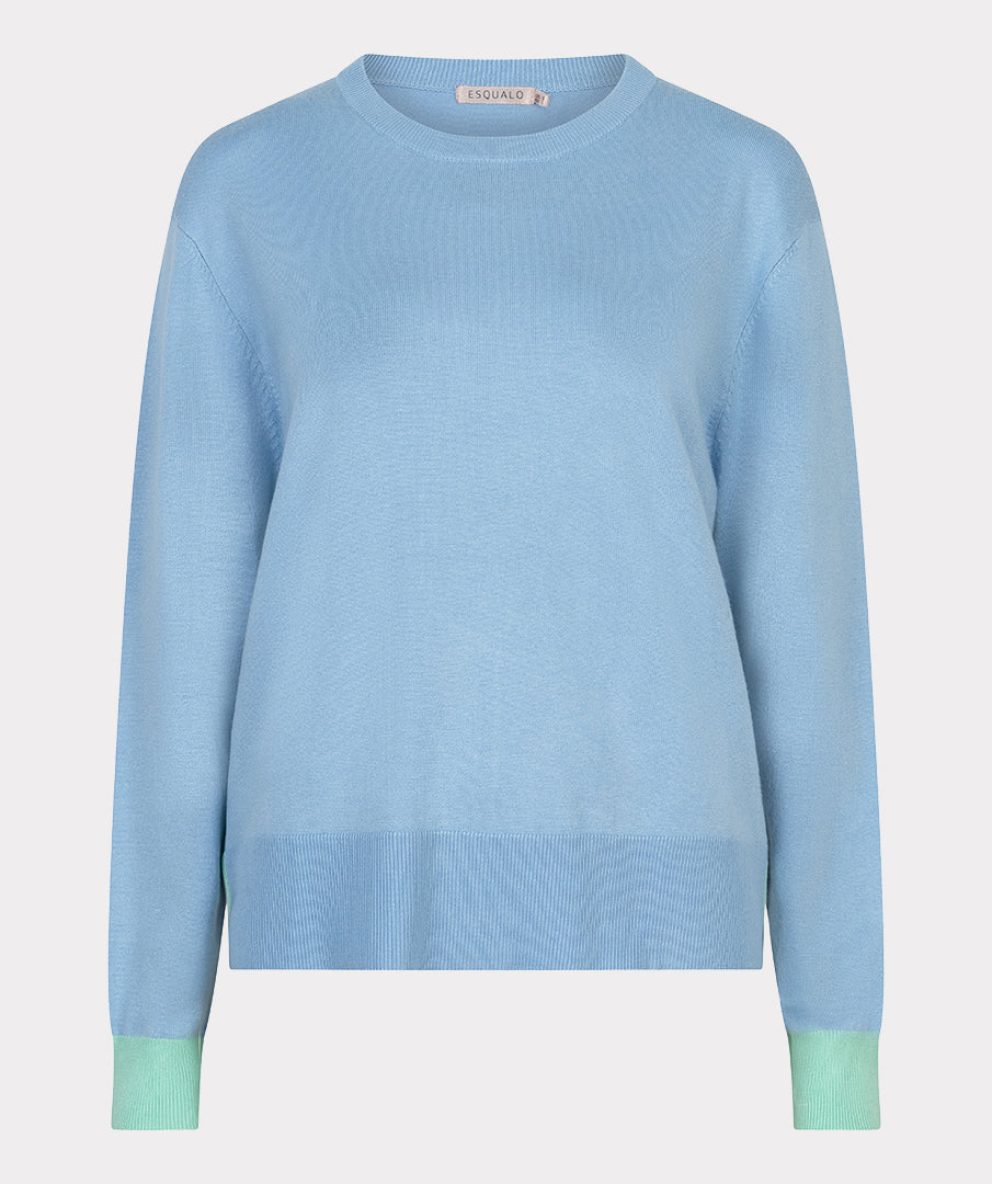Esqualo Sweater Striped Pacific Blue Long Sleeved Sweater