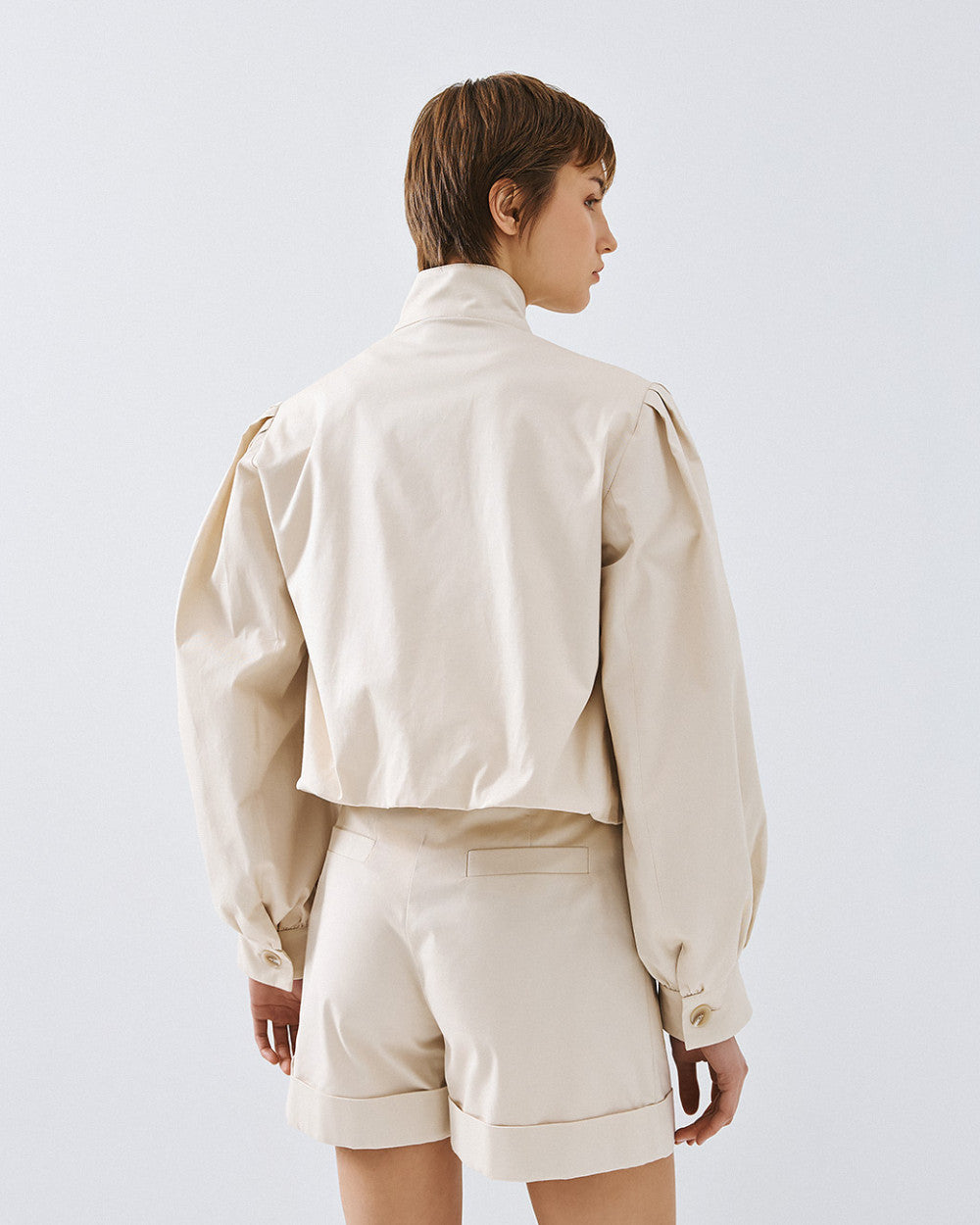 Access Fashion Vanilla Baloon Bomber Jacket With Puffed Sleeve