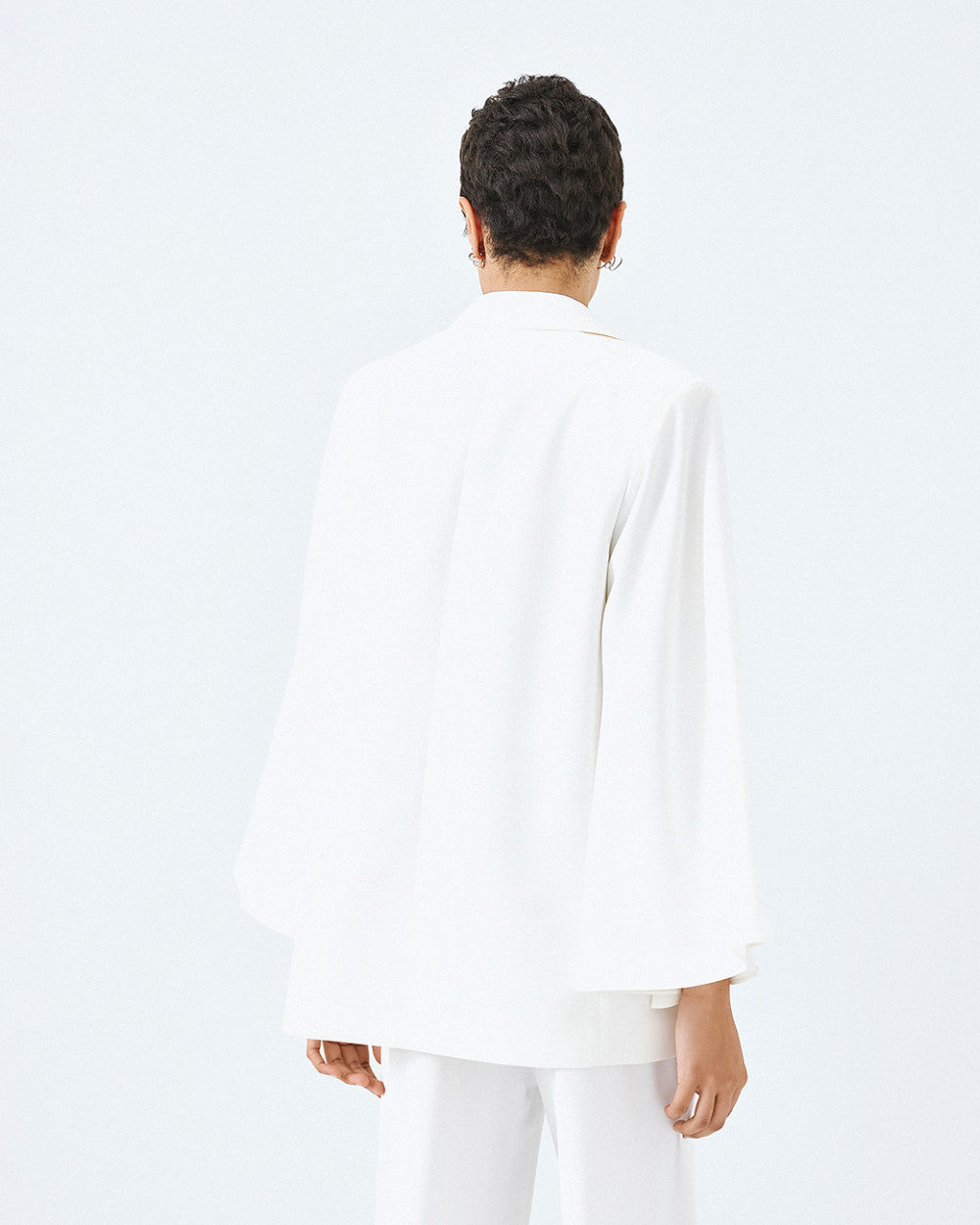 Access Fashion White Blazer With Batwing Sleeves