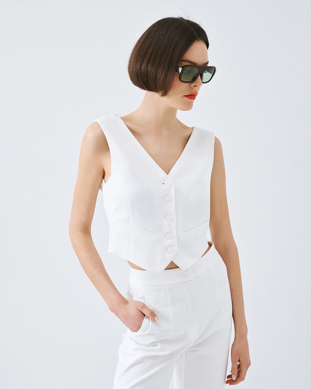 Access Fashion Off White Waistocat