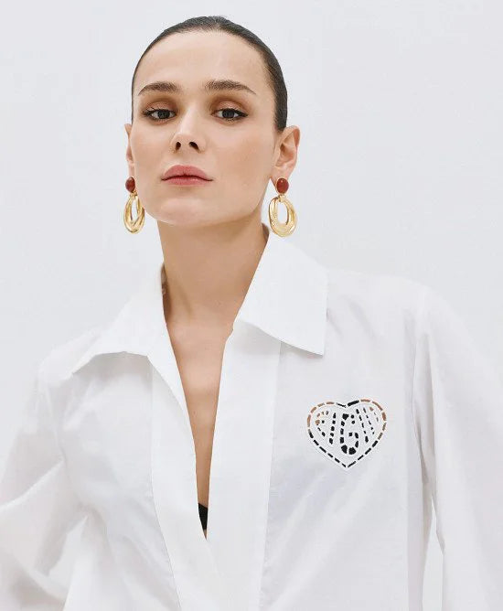 Access Fashion White Blouse With Heart
