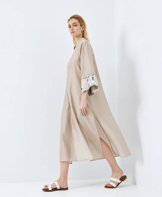 Access Fashion Long Dress With Sequin Detail