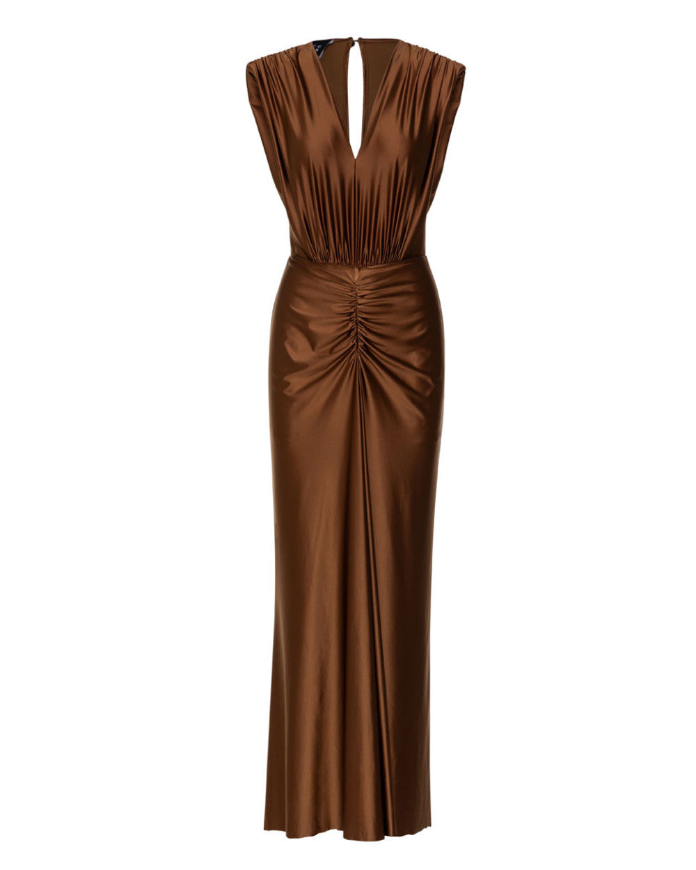 Access Fashion Deep V-neckline Brown Dress