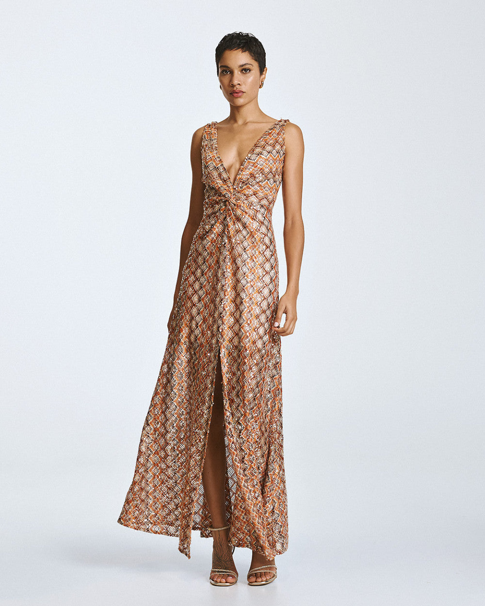 Access Fashion Printed Maxi Dress With Twist Detail