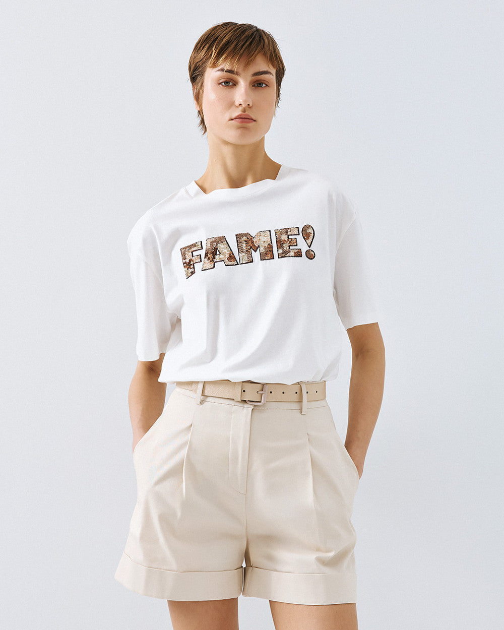 Access Fashion Vanilla/Beige Tailored Shorts