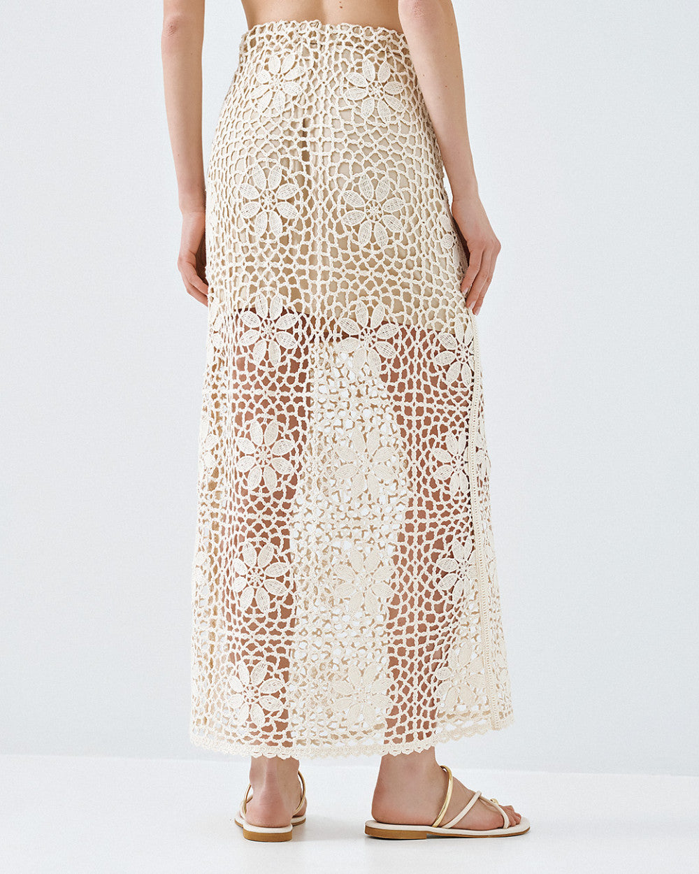 Access Fashion Cotton Sand Lace Skirt