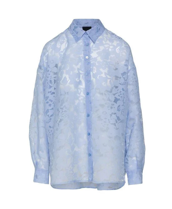 Access Fashion Devore Blue Shirt/Blouse