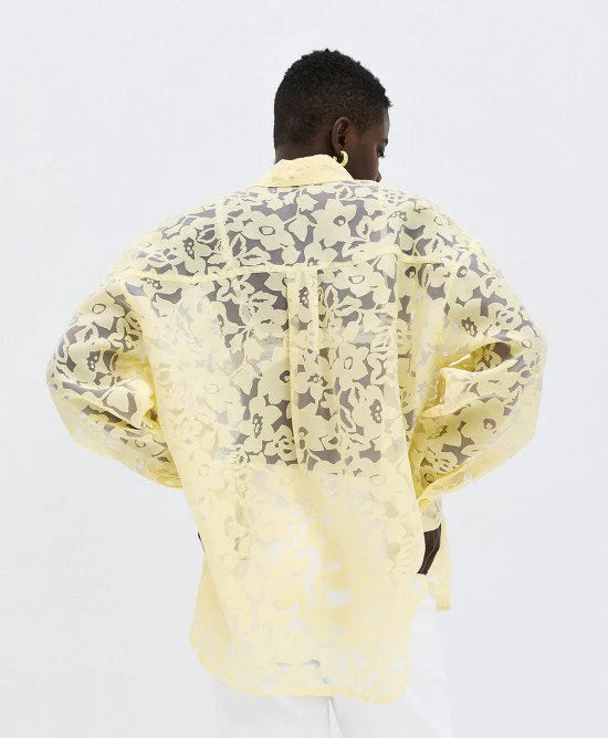 Access Fashion Devore Yellow Blouse