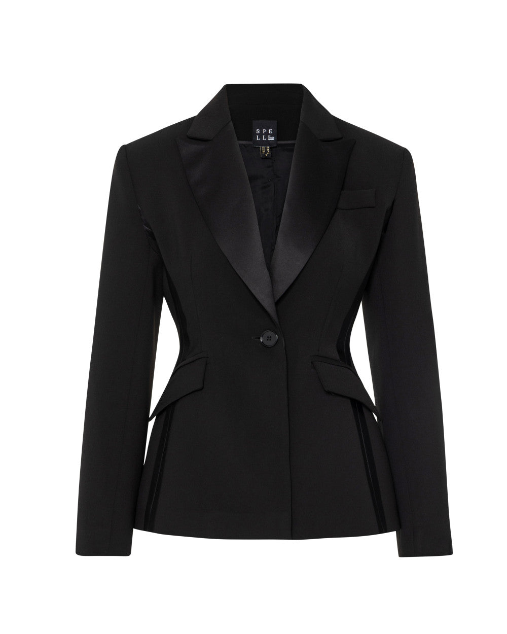 Access Fashion Black FItted Blazer With Satin