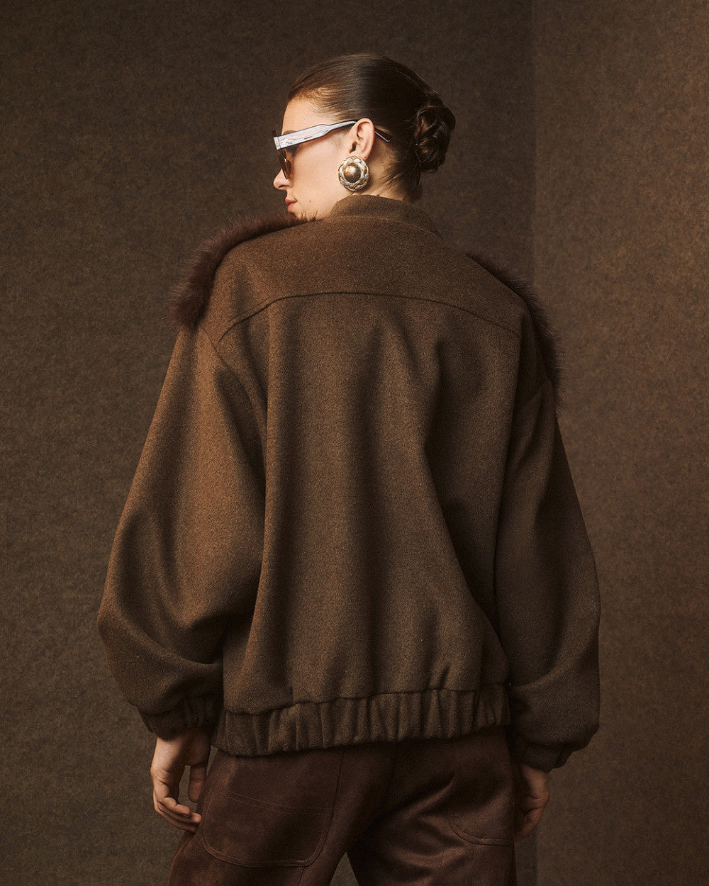 Access Fashion Faux Fur Coffee Jacket
