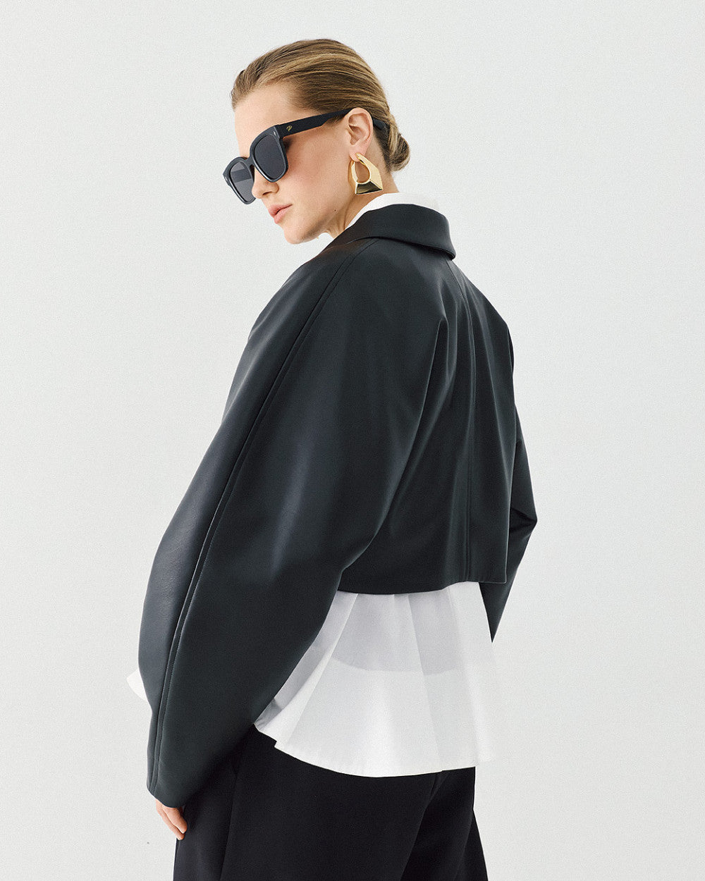Access Fashion Black Cropped Faux Leather Jacket