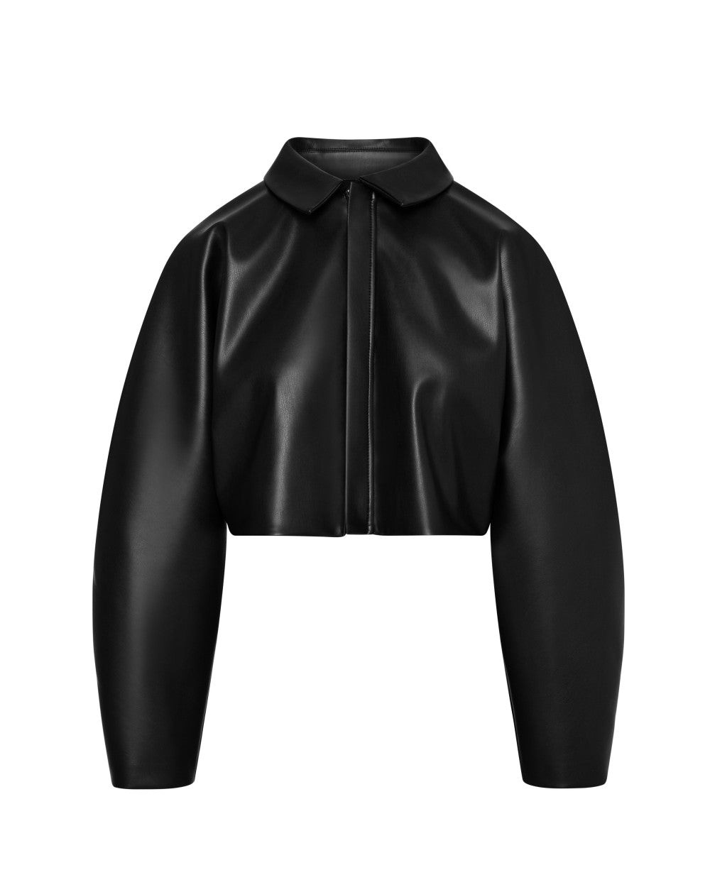 Access Fashion Black Cropped Faux Leather Jacket