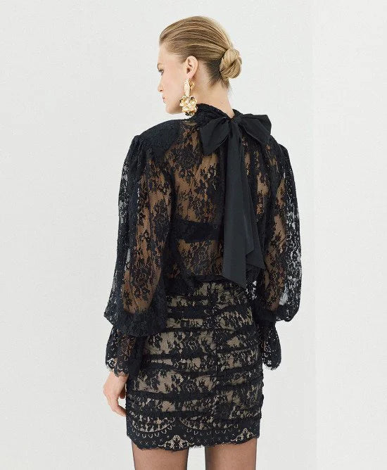 Access Fashion Black Lace Tie With Tie Neck