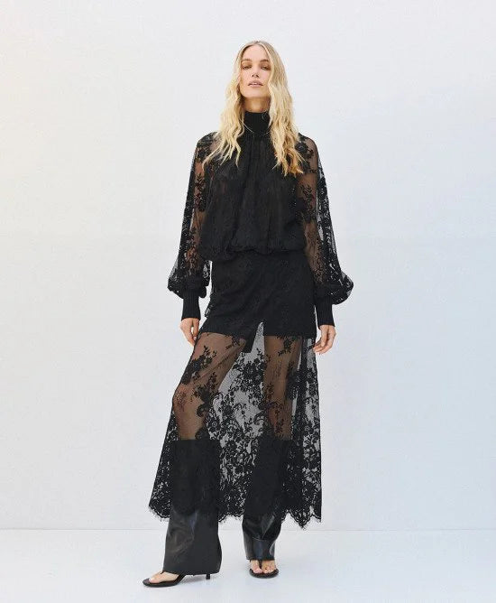 Access Fashion Turtle Neck Lace Top