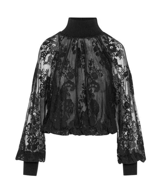 Access Fashion Turtle Neck Lace Top