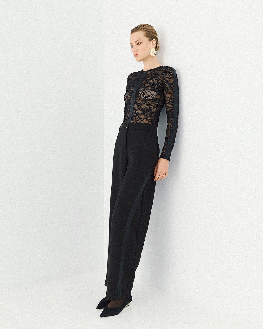 Access Fashion Lace Black Blouse