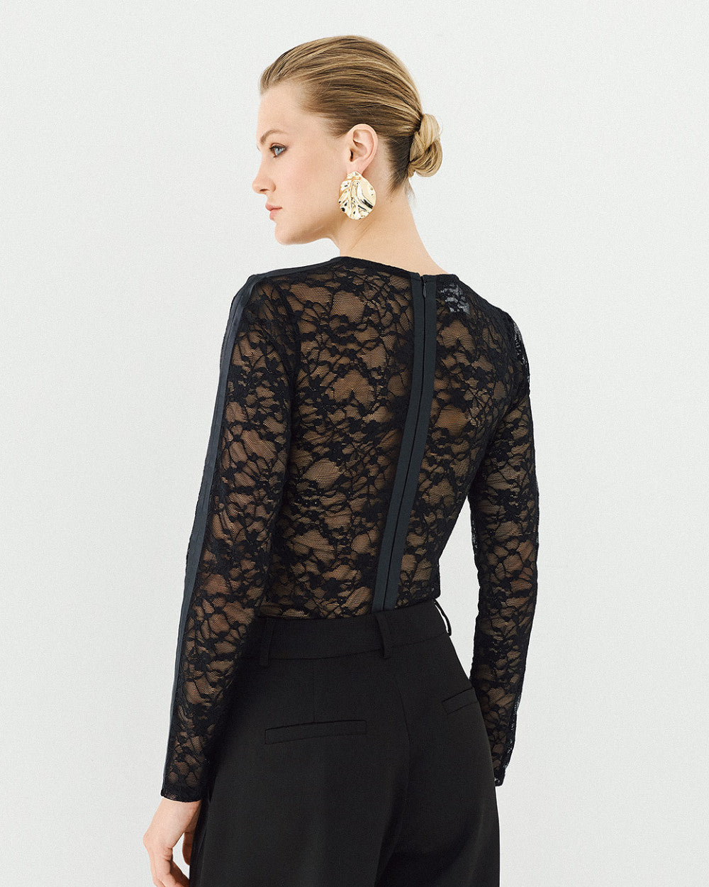 Access Fashion Lace Black Blouse