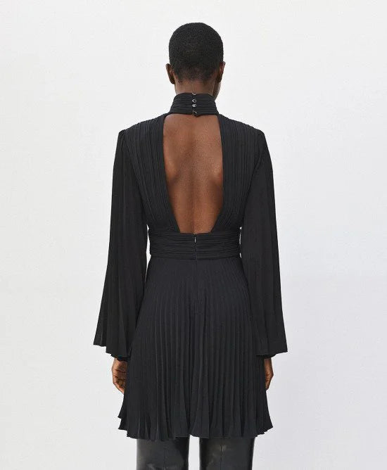 Access Fashion Pleated Mini Black Dress