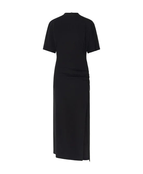 Access Fashion Black Midi Dress With Ruching