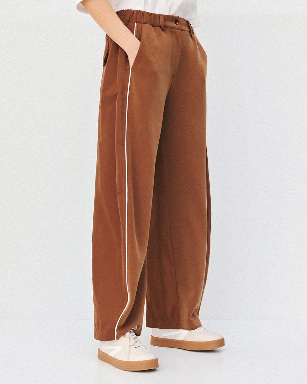 Access Fashion Chocolate Pants With Piping