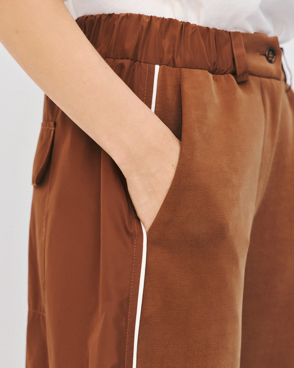 Access Fashion Chocolate Pants With Piping