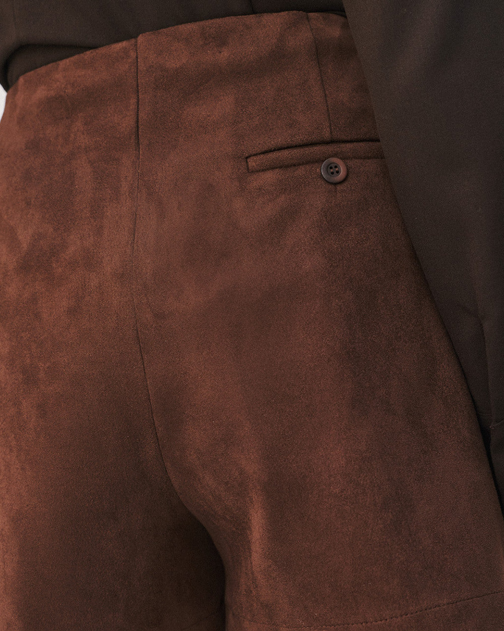 Access Fashion Coffee Faux Suede Shorts