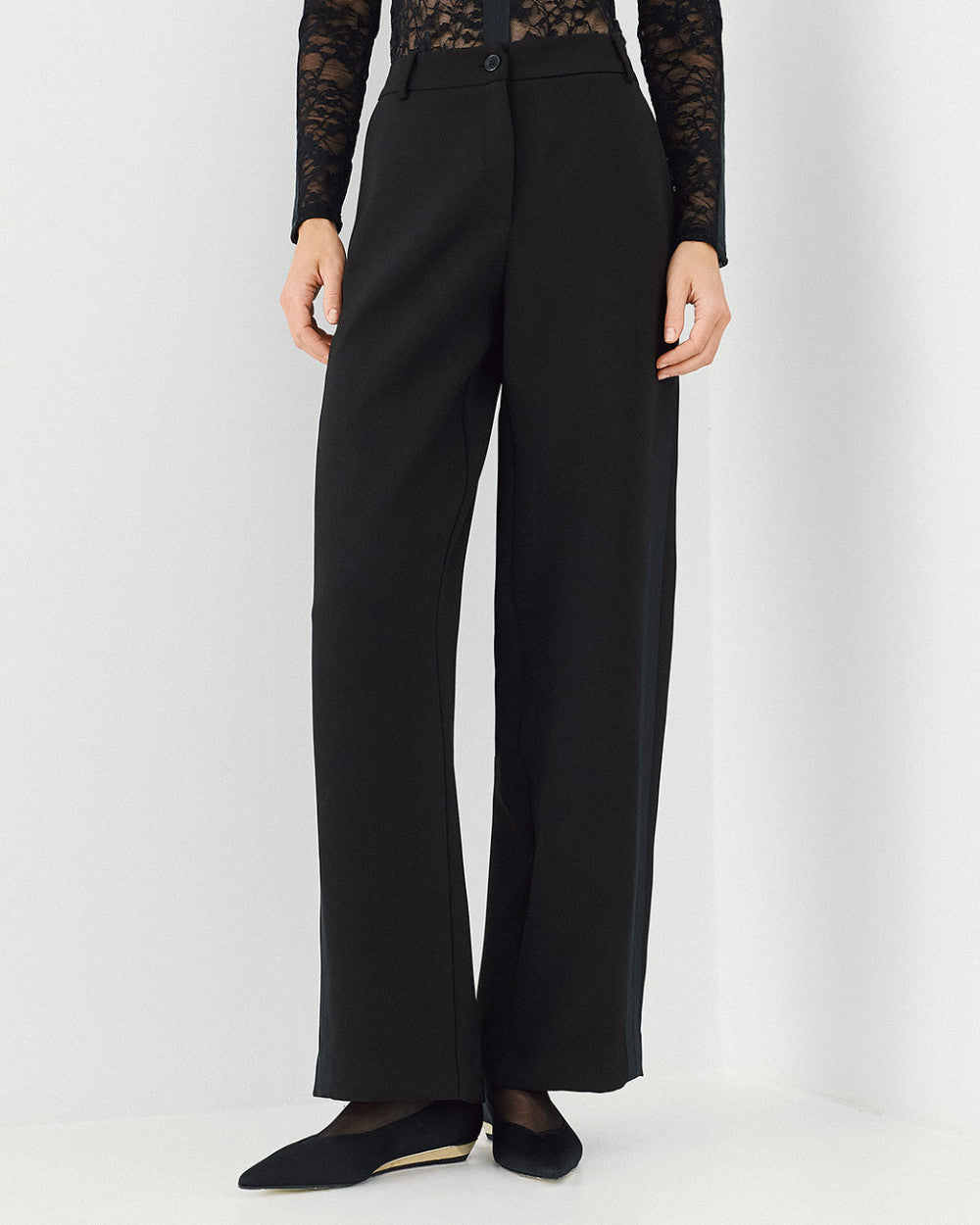 Access Fashion Black Trouser With Satin