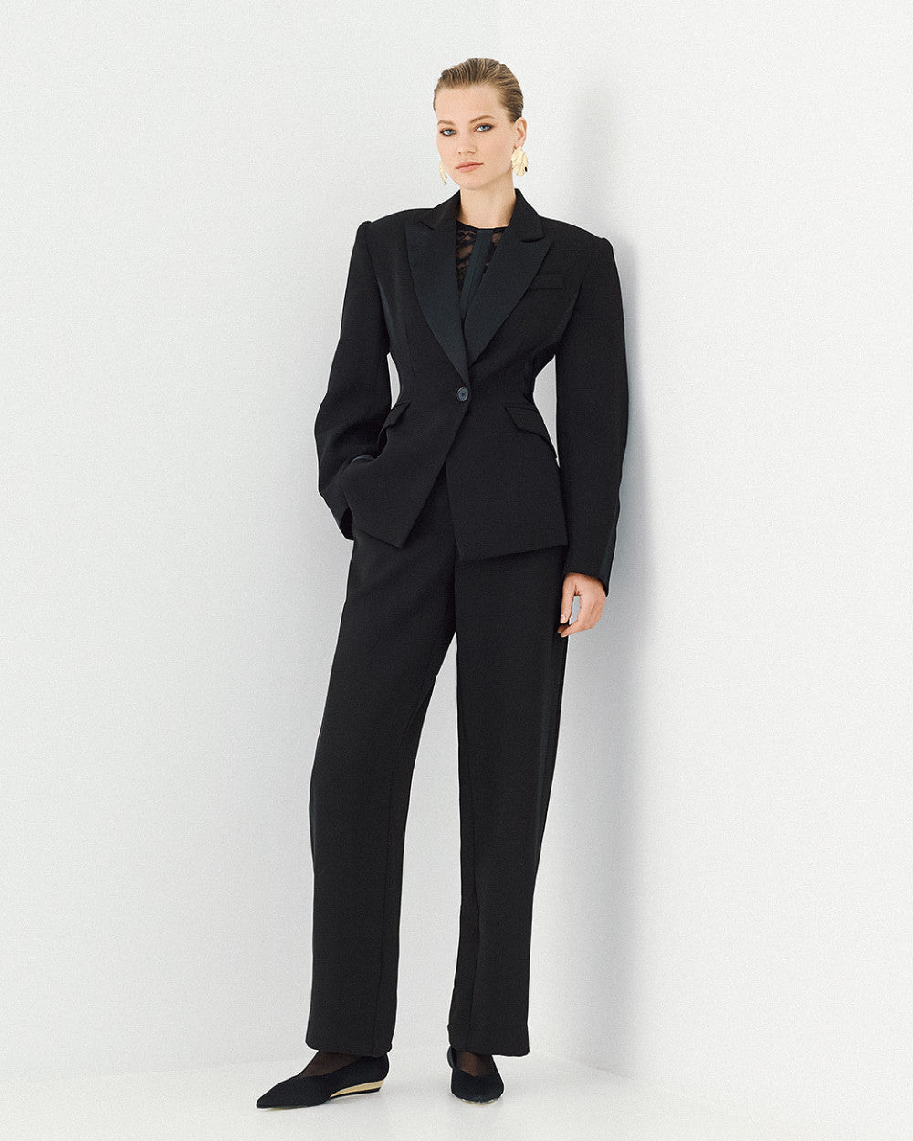 Access Fashion Black Trouser With Satin