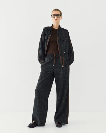 Access Fashion Plaid Trousers With Elasticated Waist