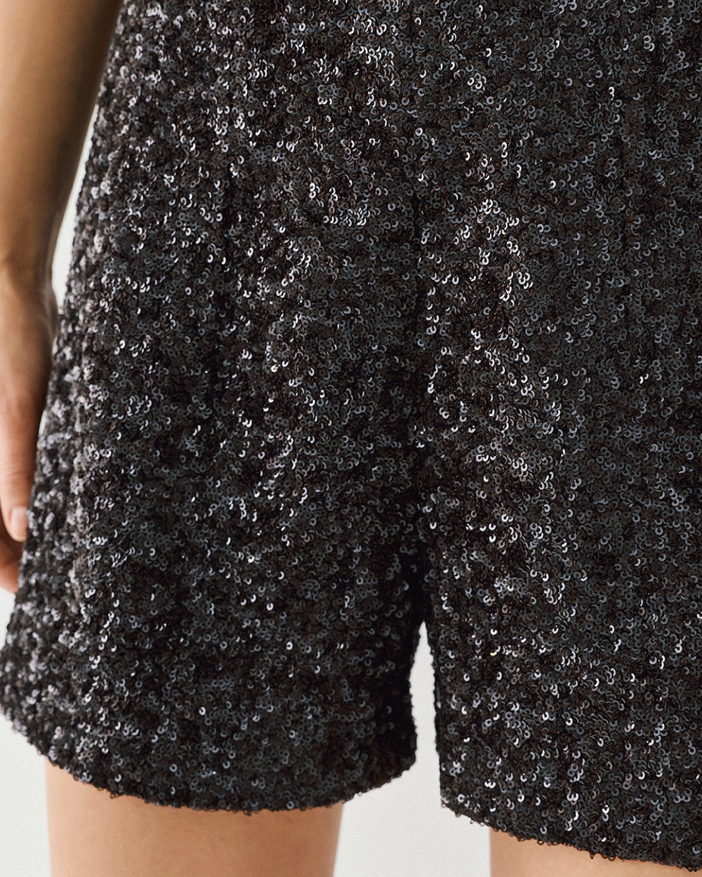 Access Fashion Coffee High Wasited Sequin Shorts