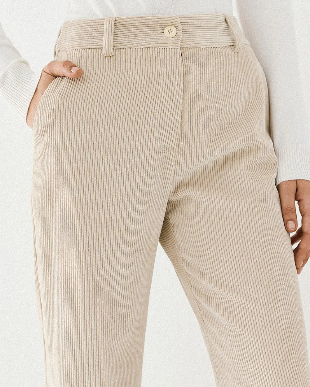 Access Fashion Cream Corduroy Pants