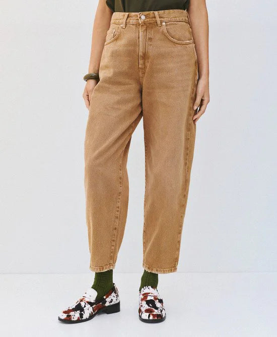 Access Fashion Camel High Waisted Carrot Leg Denims