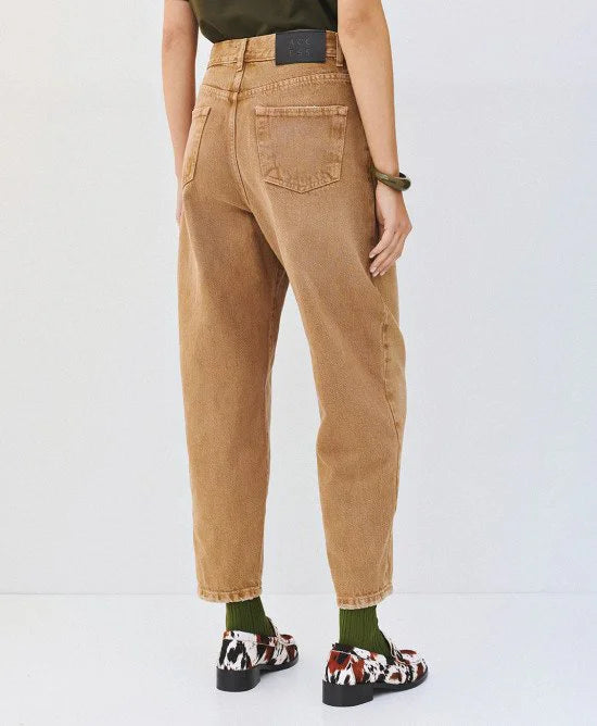 Access Fashion Camel High Waisted Carrot Leg Denims