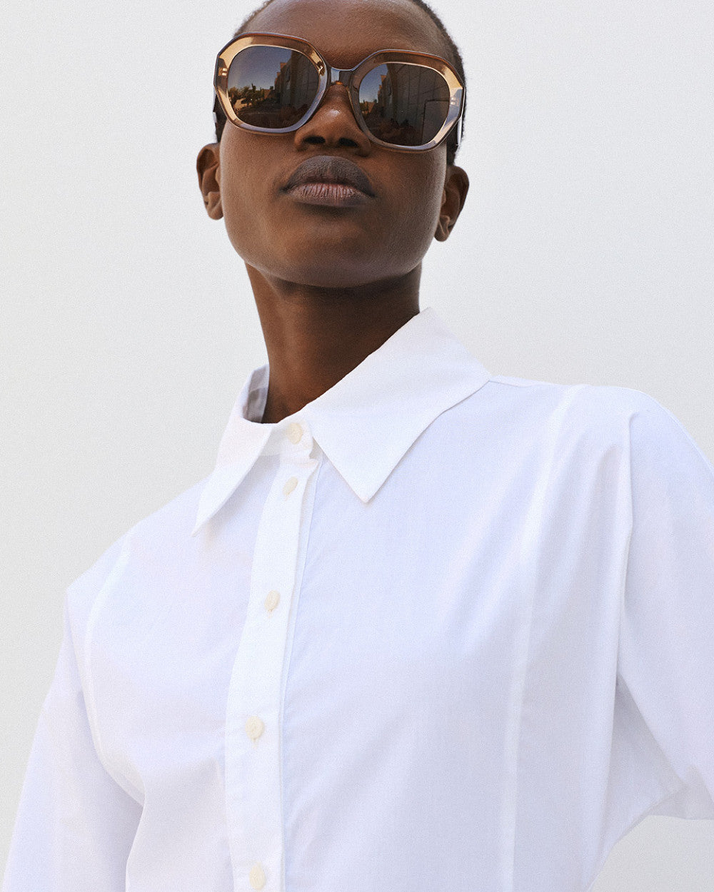 Access Fashion White Shirt With A Peplum Hem