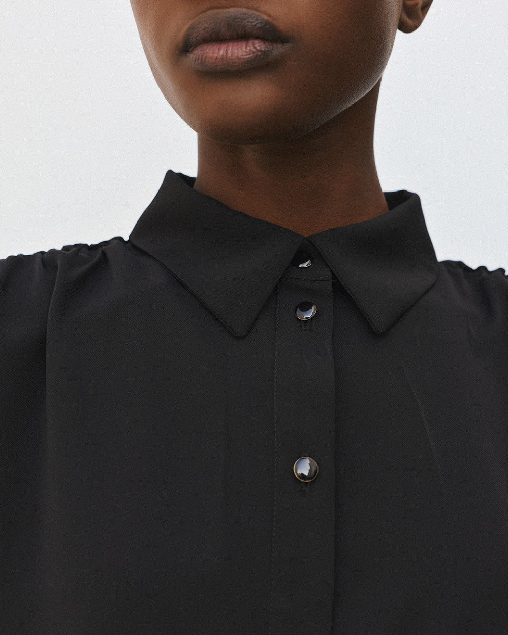 Access Fashion Black Cropped Baloon Blouse
