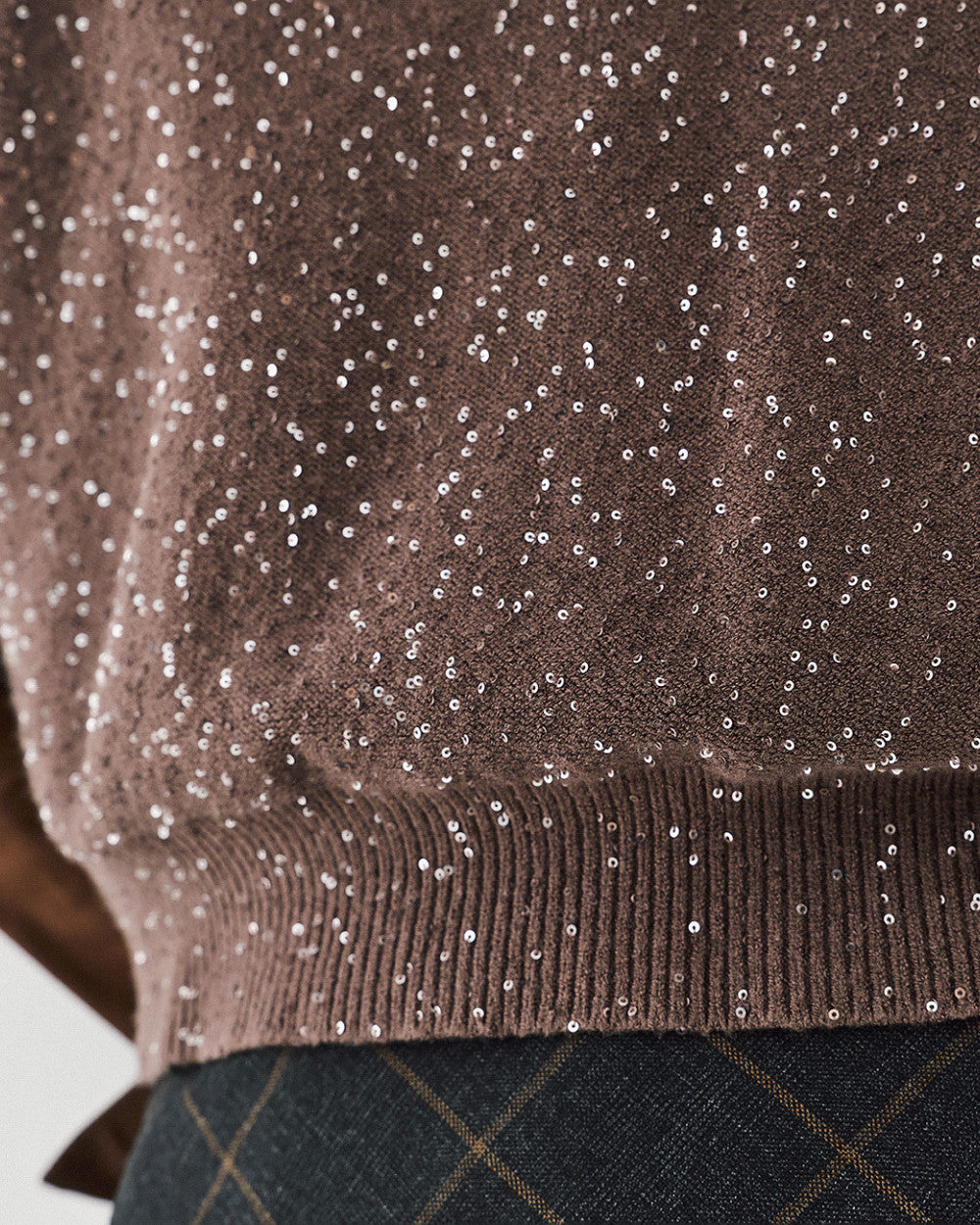 Access Fashion Sequin Knit Coffee Vest