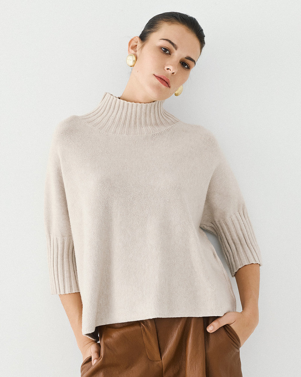 Access Fashion Vanilla High Neck Sweater