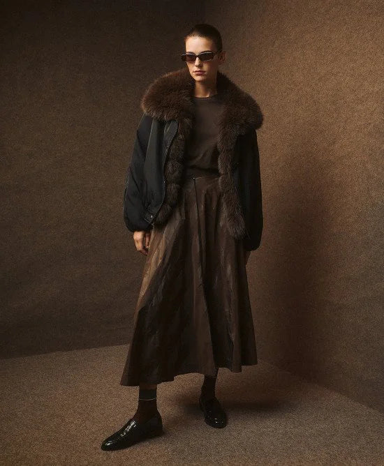 Access Fashion Black Bomber jacket with faux fur collar